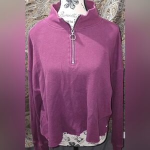 Maroon half zip sweatshirt